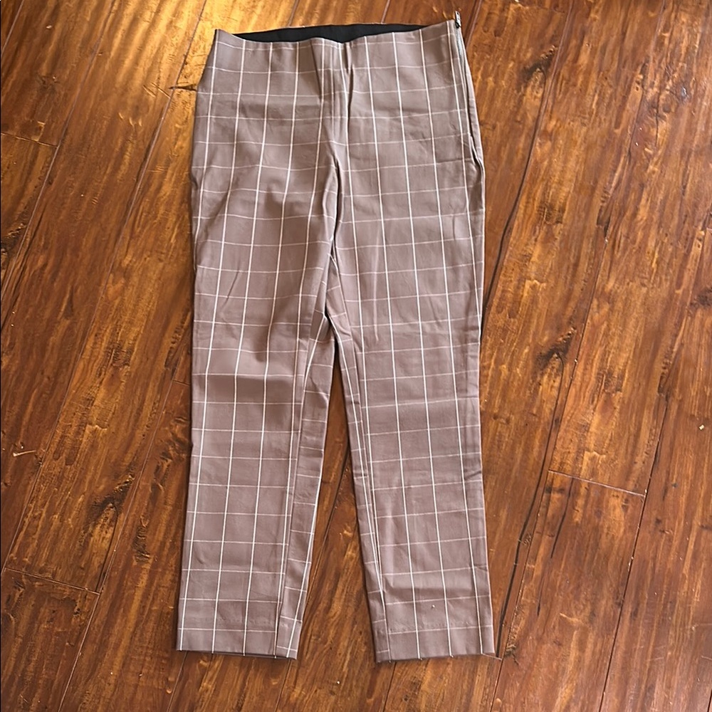 A New Day Windowpane Plaid Ankle Pants Womens Size 4 Career Office Trouser